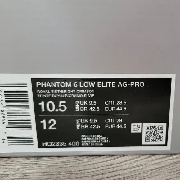 Nike Phantom 6 Low Elite AG-Pro Soccer Cleats sz10.5 - Picture 7 of 9